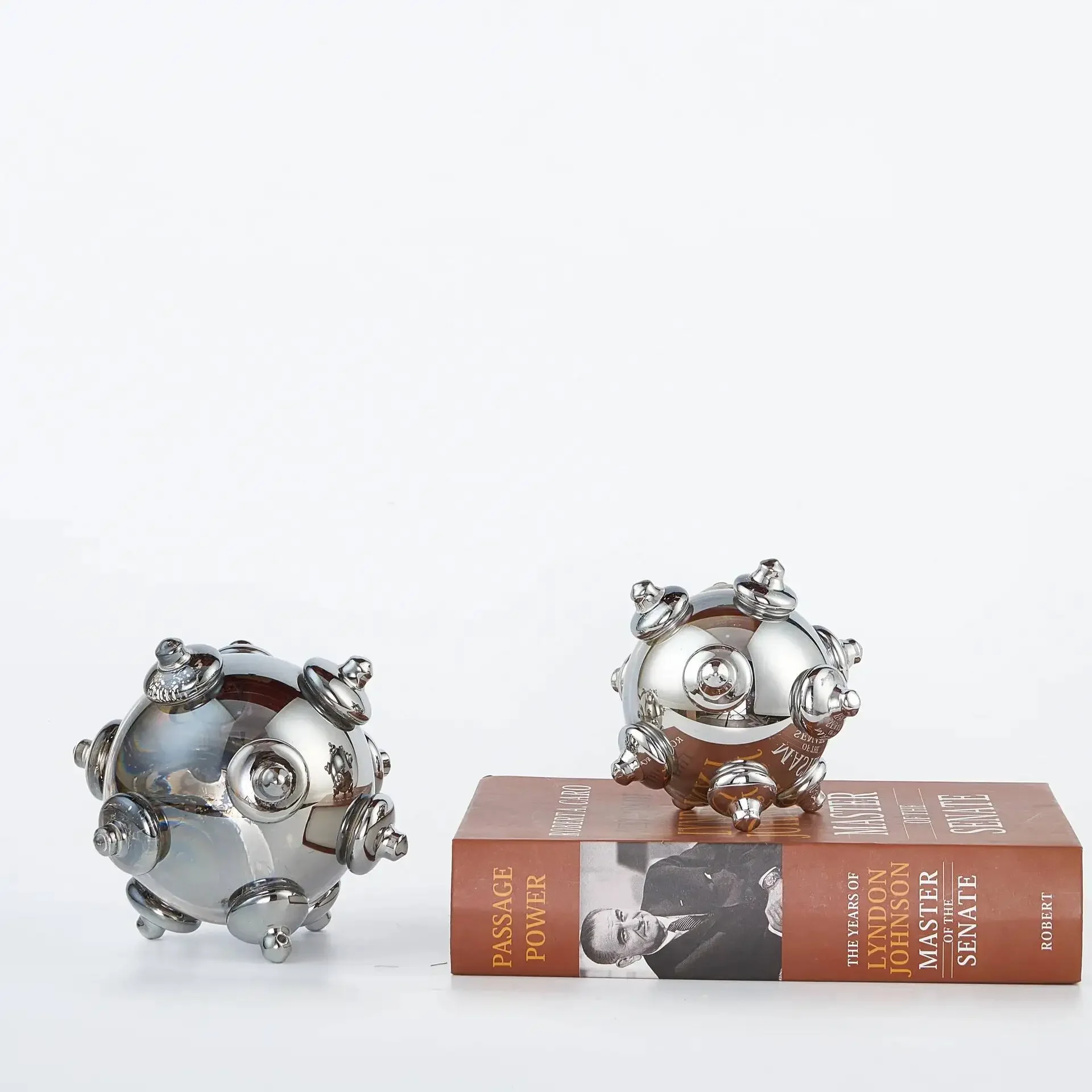 Glass Handicrafts Crystal Ball Molecular Sphere Geometric Ornaments Screw Ball Glass Sculpture Home Decoration Accessories