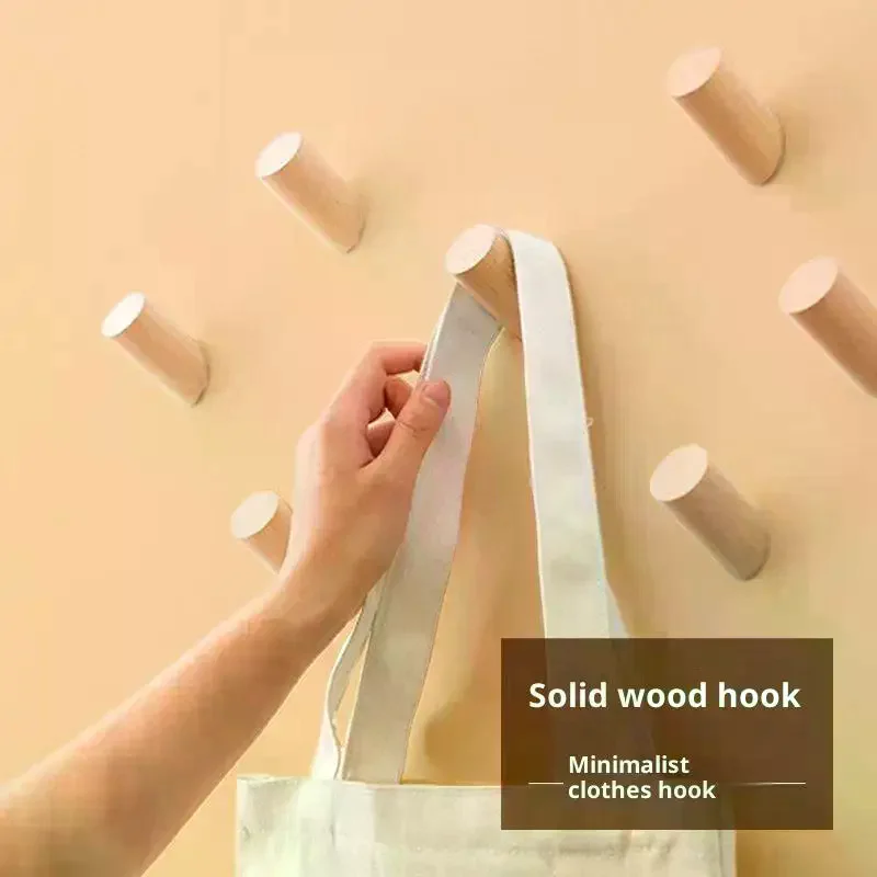 Wand Kleiderbügel Holz Haken Buche Halter Bad Schlüssel Mantel Rack Küche Tür Dekorative Haken Für Home Zubehör Gadgets Organisation