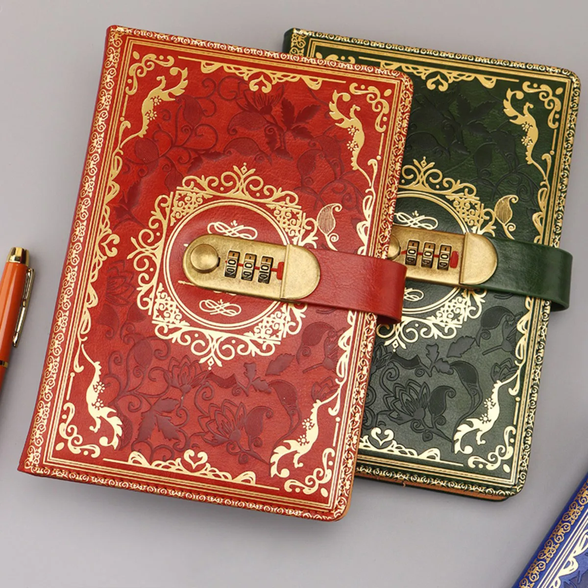 A 5 retro password diary lock thickened luxury creative hand book student diary stationery supplies