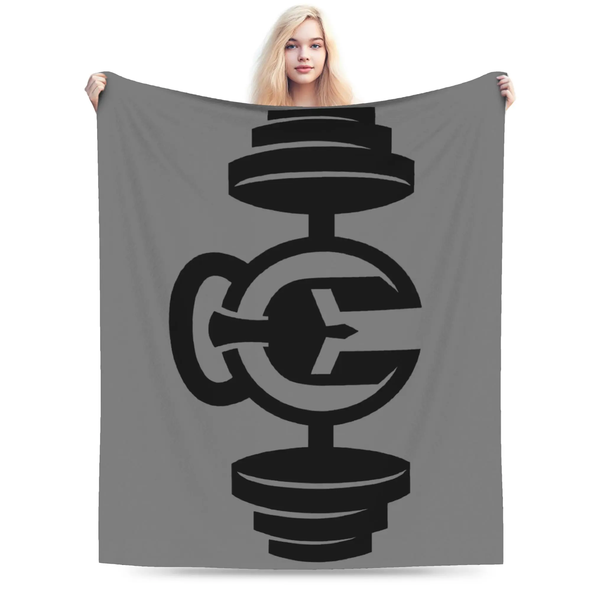 Custom Sofa Fleece Spartan Gym Logo Throw Blanket Warm Flannel Bodybuilding Fitness Muscle Blankets for Bed Travel Couch Quilt