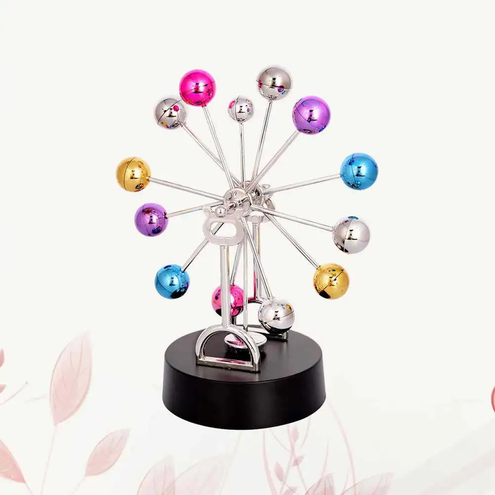 

1Pcs Perpetual Motion Instrument Colorful Wheel Desktop Balance Ball Outer Space Decor Science Classroom