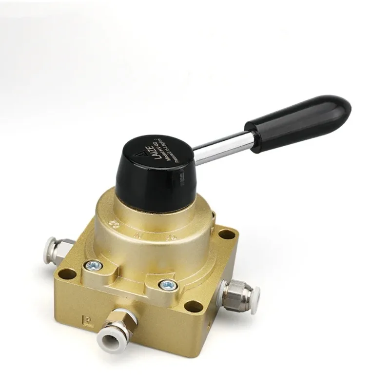 1 PCS HV-02/03/04 Pneumatic Three-Position Four-Way Hand Rotary Valve Manual Switch Reversing Man Control Valve