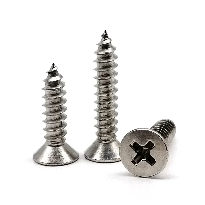 50-200pcs M2.9 M3.5 M3.9 M4.2 M4.8 M5.5 M6.3 High Quality 316 A4-80 Stainless Steel GB846 Countersunk Head Cross Tapping Screw