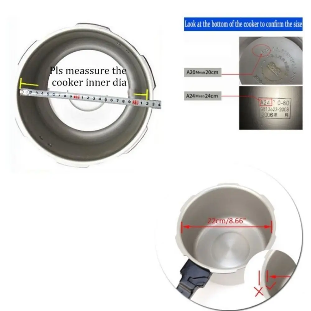 High Quality Pressure Cooker Sealing Ring 2L/2.5L/2.8L Universal Rubber Gasket White 4L/5L/6L/8L Silicone Ring