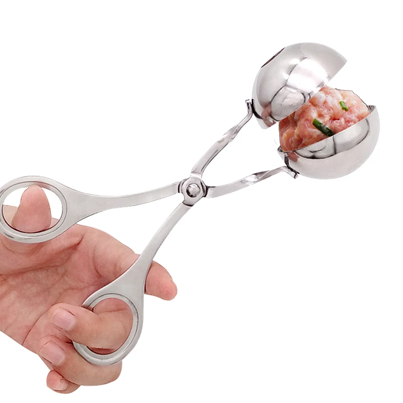 

Kitchen creative stainless steel scissor kitchen gadget accessories Ice cream ball clip finely polished meatball clip pill maker