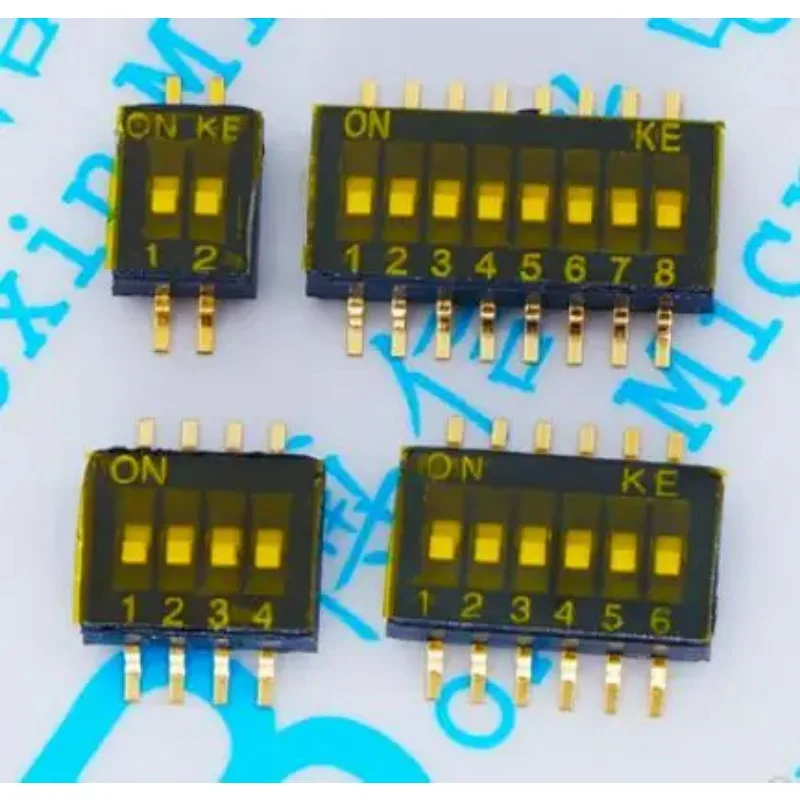 50PCS Tipo a Slitta Interruttore di Modulo 1 2 3 4 5 6 7 8 10PIN /1.27/2.54mm posizione Way DIP/SMD Passo Interruttore A Levetta Blu A Scatto Interruttore