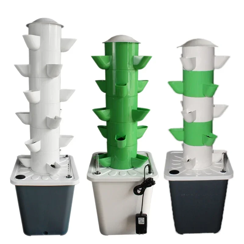 

DIY 2/3/4/5/6 Tiers Vertical Tower Planters Balcony Hydroponic Growing System Home Strawberry and Vegetable Planting Equipment