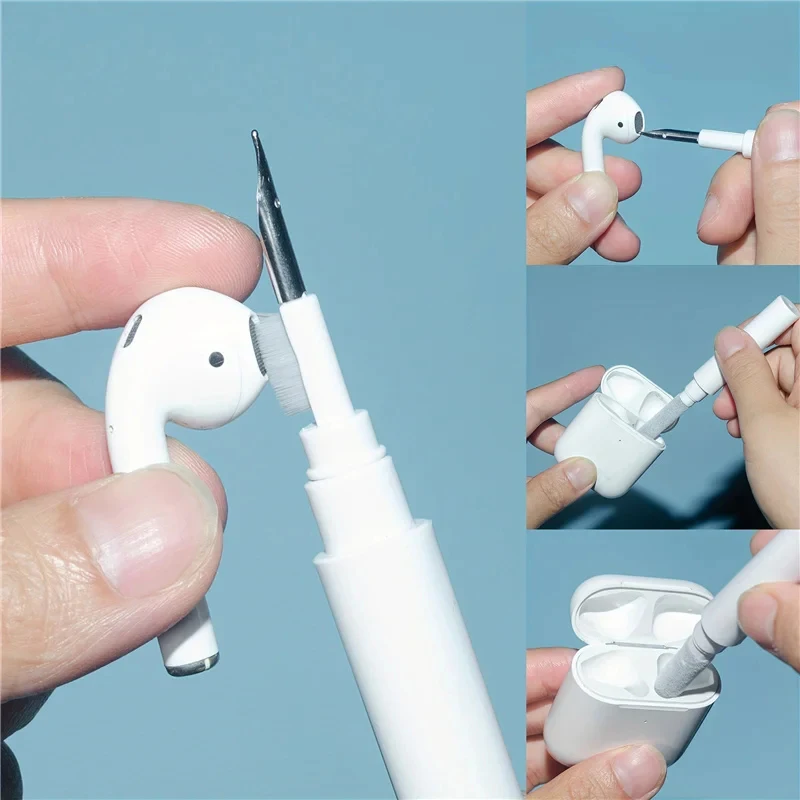 3 In 1 Cleaner Kit Earphones Cleaning Pen for Airpods Pro 3 2 1 Case Brush Headsets Cleaners Earbuds Cleaning Tool for Cellphone