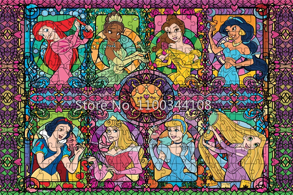 Disney Villains Princess Puzzle 300/500/1000 Pieces Alice Ariel Jasmine Snow White Jigsaw Puzzles for Children's Handmade Toys