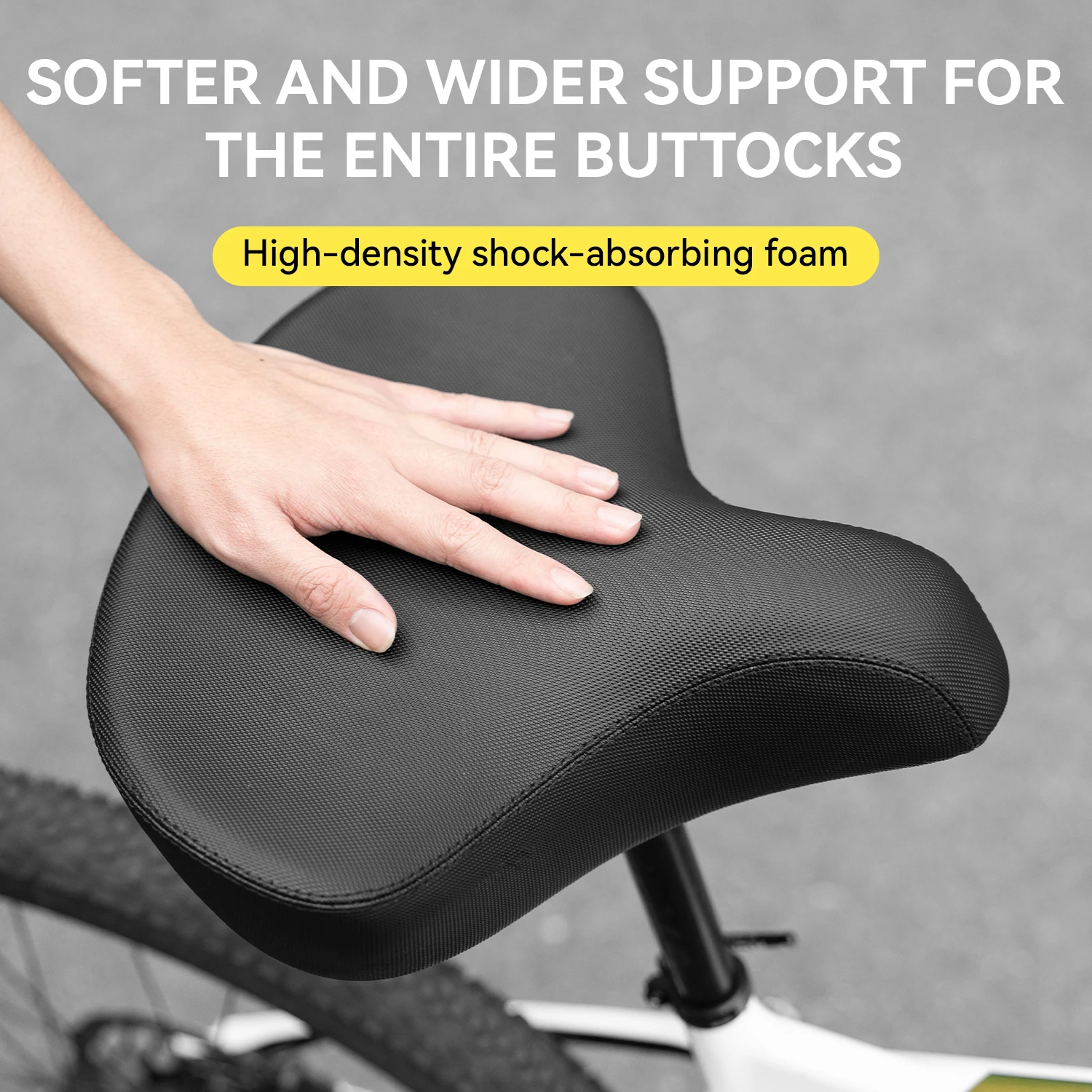 

ROCKBROS Bicycle Saddle Comfortable PU Leather High-Density Foam Bicycle Seat for MTB Road Bike Shockproof Sports Cycling Seat