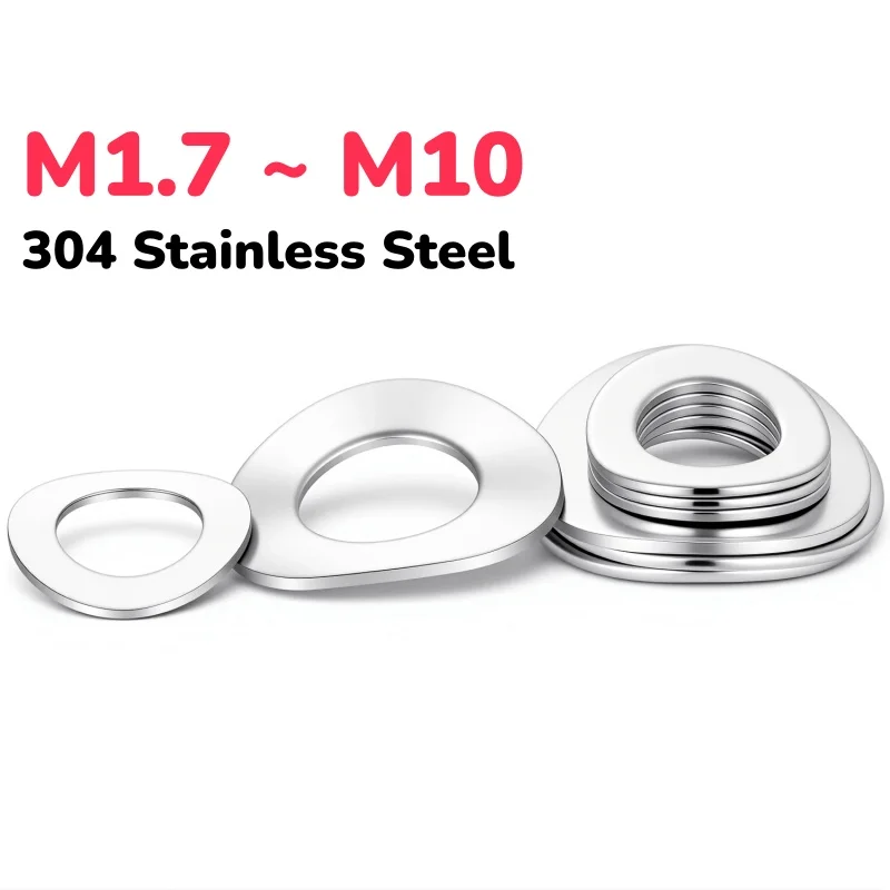 30/50/100Pcs M1.7 ~ M10 304 Stainless Steel Curved Washers Wave Spring Washer