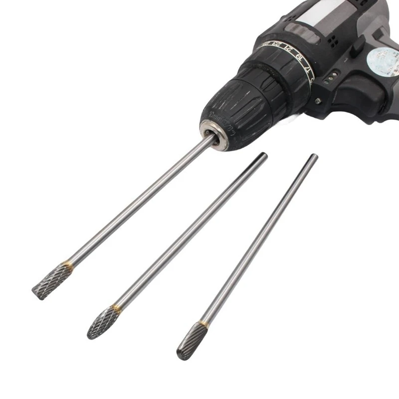 Mango de extensión de 6X6X150 Mm, Lima rotativa de carburo, cabezal de molienda de acero de tungsteno, herramienta de molienda de madera de Jade y Metal