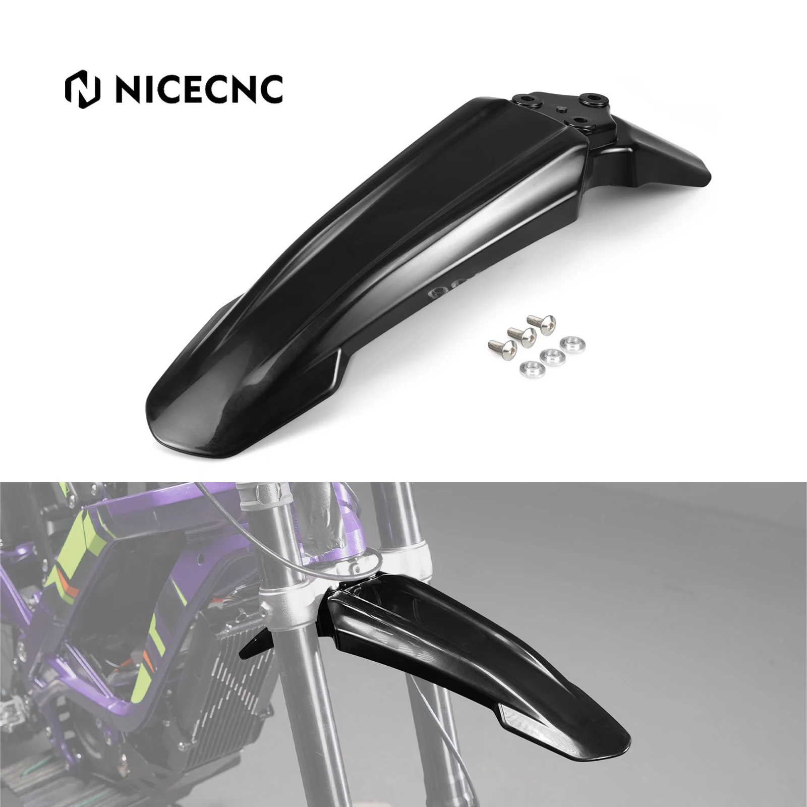 

NICECNC For Surron Light Bee X Motocross Front Fender Mudguard Protector Plastic For Sur-Ron Light Bee S Electric Dirt Bike