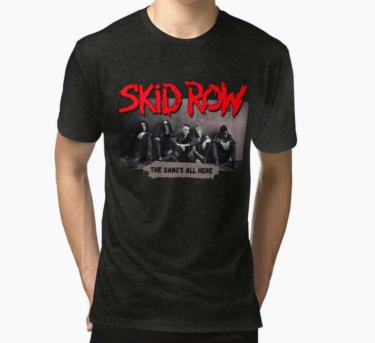 Vintage Free Skid Row T-Shirt Slave To The Grind Tour Men's Women's Harajuku T-Shirt Metal Rock Band Music Merch T-shirt