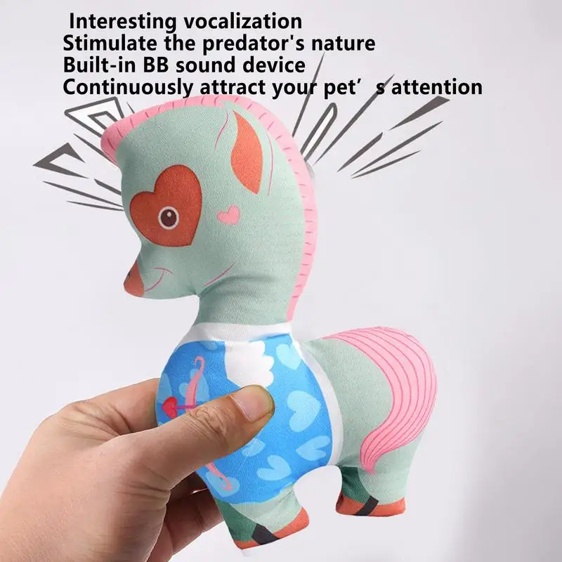 Dog Plush Toys Horse Design Plush Squeaky Toys For Heavy Chewers Dog Interactive Puppy Toy For Small To Medium Dog Doggie