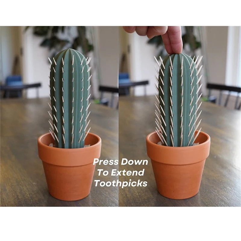 3DPrinted Cactus Toothpick Dispenser House Plant,3D Printed Cactus Toothpick Holder,for People Who Can't Keep view 6