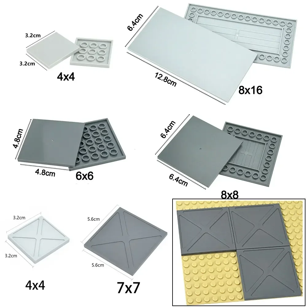 DIY Keramik Fliesen Bausteine MOC Glatte Zahlen Ziegel 4x4 6x6 8x8 8x16 7x7 Kompatibel 10202 1751 Pädagogisches Kreatives Spielzeug