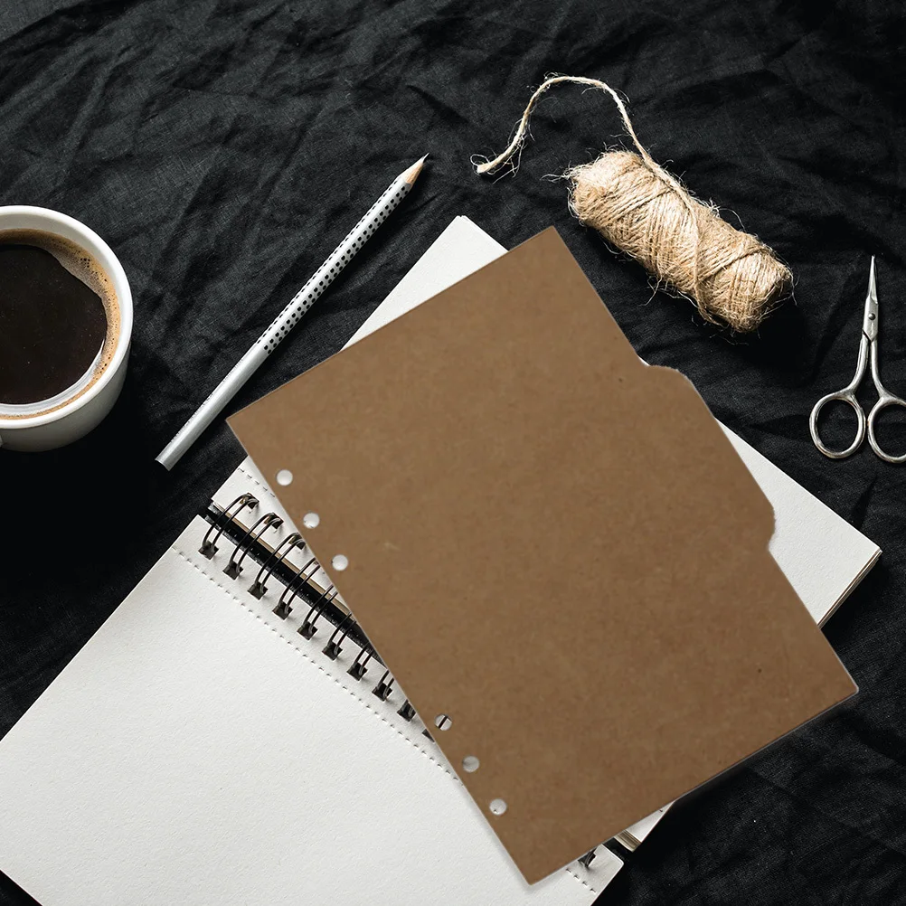 18 قطعة فواصل الموثق A5 ورق الكرافت مقاومة للاهتراء فهرسة الإرشادات المرجعية فواصل علامات التبويب الملونة الكاكي #2