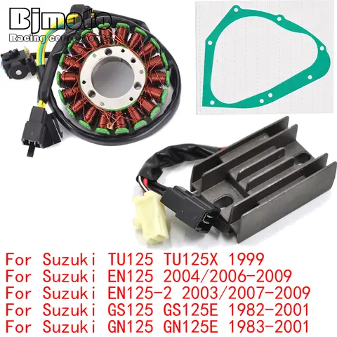 GS GN 125 E 엔진 고정자 코일 및 전압 조정기 정류기, 가스켓 포함 스즈키 TU125 TU125X EN125 2 GS125 GS125E GN125 GN125E
