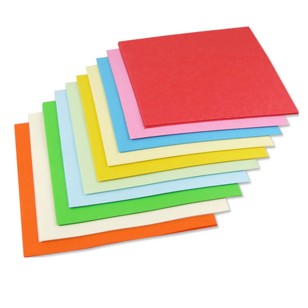100 Pcs Square Child Colored Paper Hand Craft Folding for Kids Origami Construction