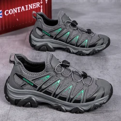 2025 New Men's Running Shoes Shock-absorbing Fashionable Casual Shoes Large Platform Mesh Board Original Walking Tennis Shoes