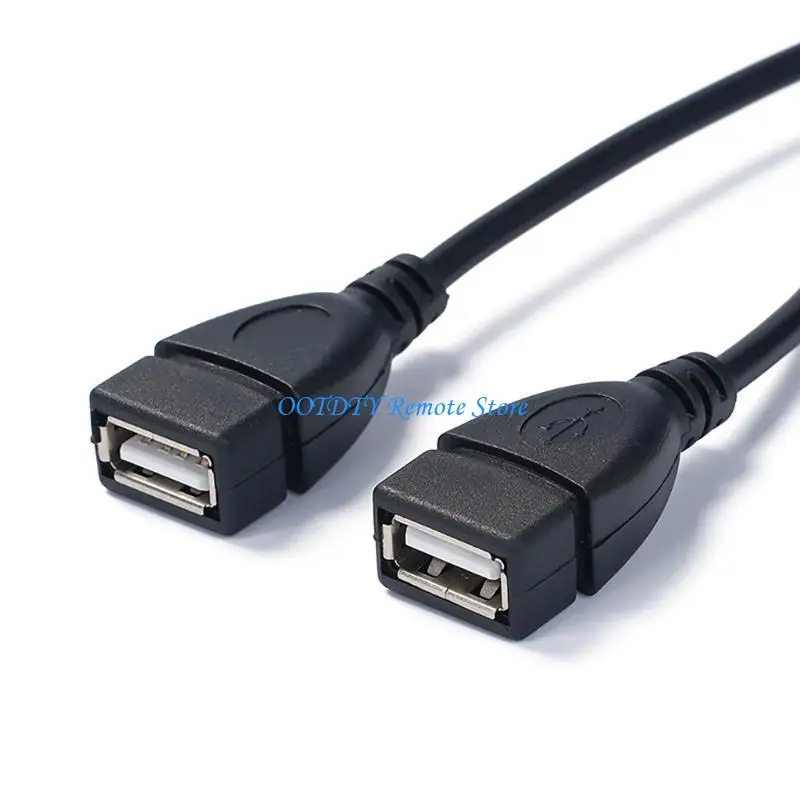 

11.8inch Long Type C Male/Female Input to 2xUSB Female Output Charging Cable Line 5V 3A 15W for Various Electronics