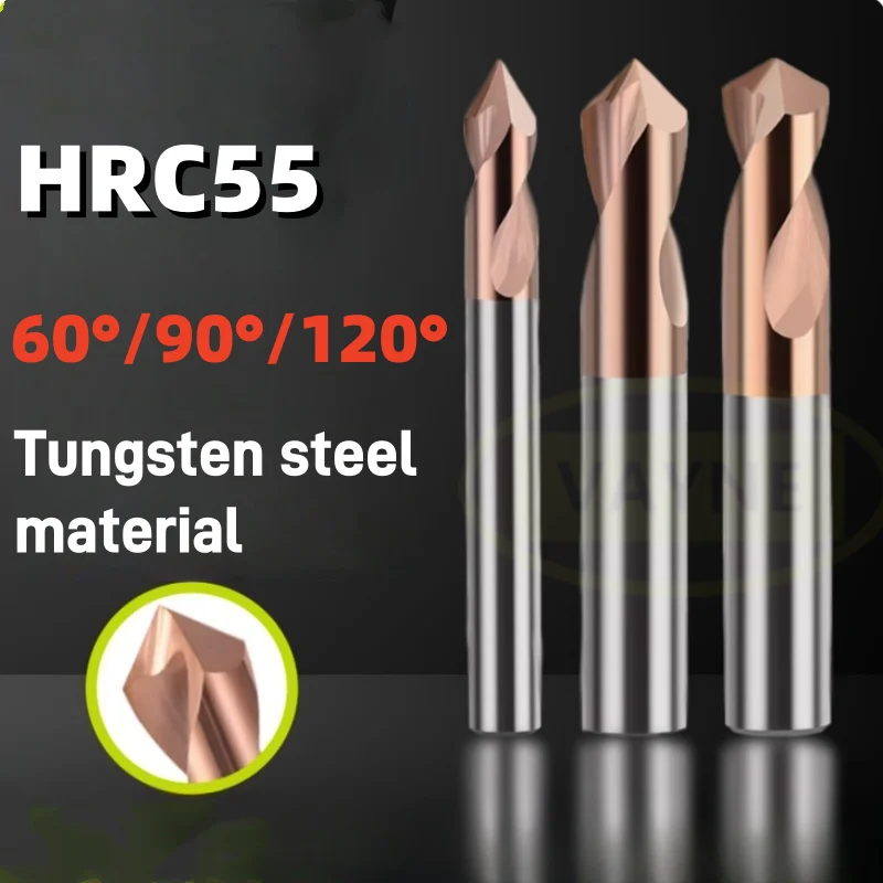 

Сверла для точечной обработки 1-12 мм, HRC55, твердосплавные, для подготовки центровочных и направляющих отверстий под фаску 60, 90, 120 градусов, для станков с ЧПУ