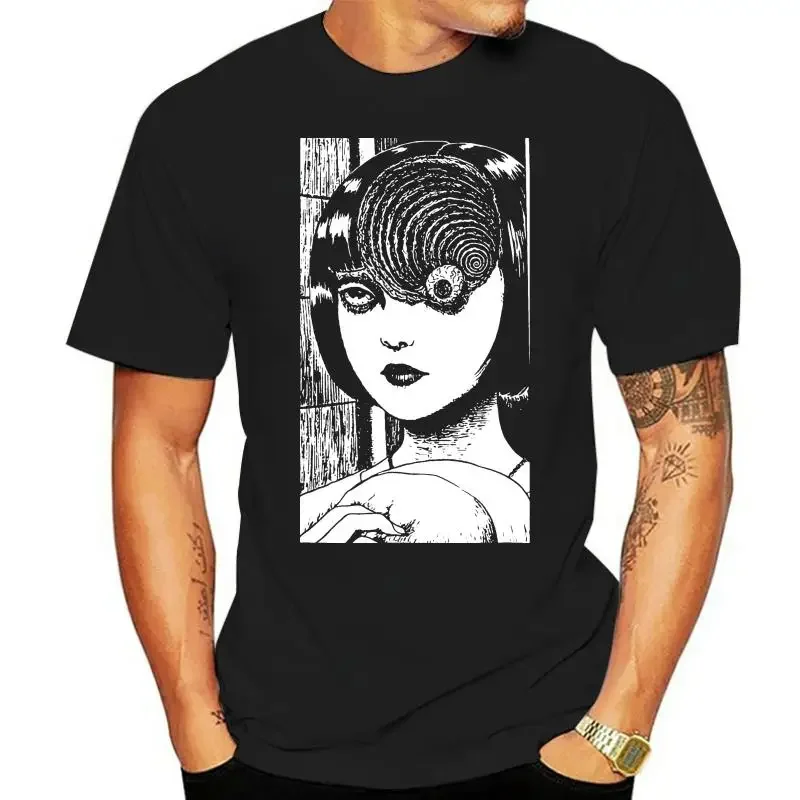 

Summer men's Japanese horror comic 100% pure cotton T-shirt, hip-hop dark trend style pattern printed clothing, street top