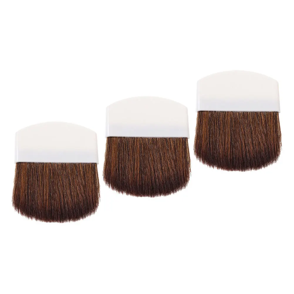 3 szt. Mini Pędzle do Makijażu Krótki Uchwyt Róż Puder Sypki Podkład Małe Pędzle do Makijażu Twarzy Pędzle do Różu