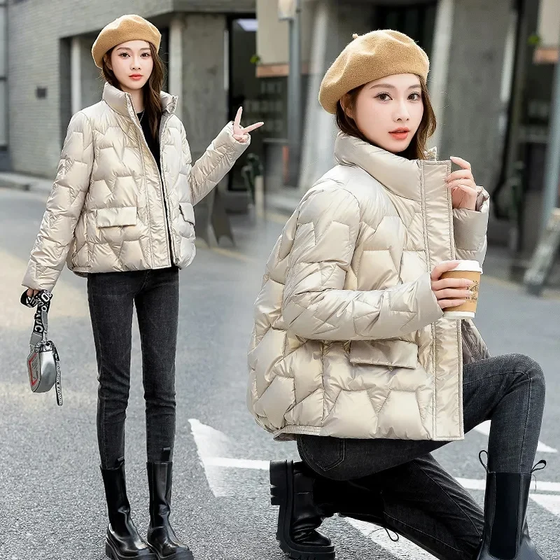 New Winter Parkas Women Thick Warm Short Jacket Loose Cotton Padded Jacket Parka Basic Coat Female Outerwear Overcoat