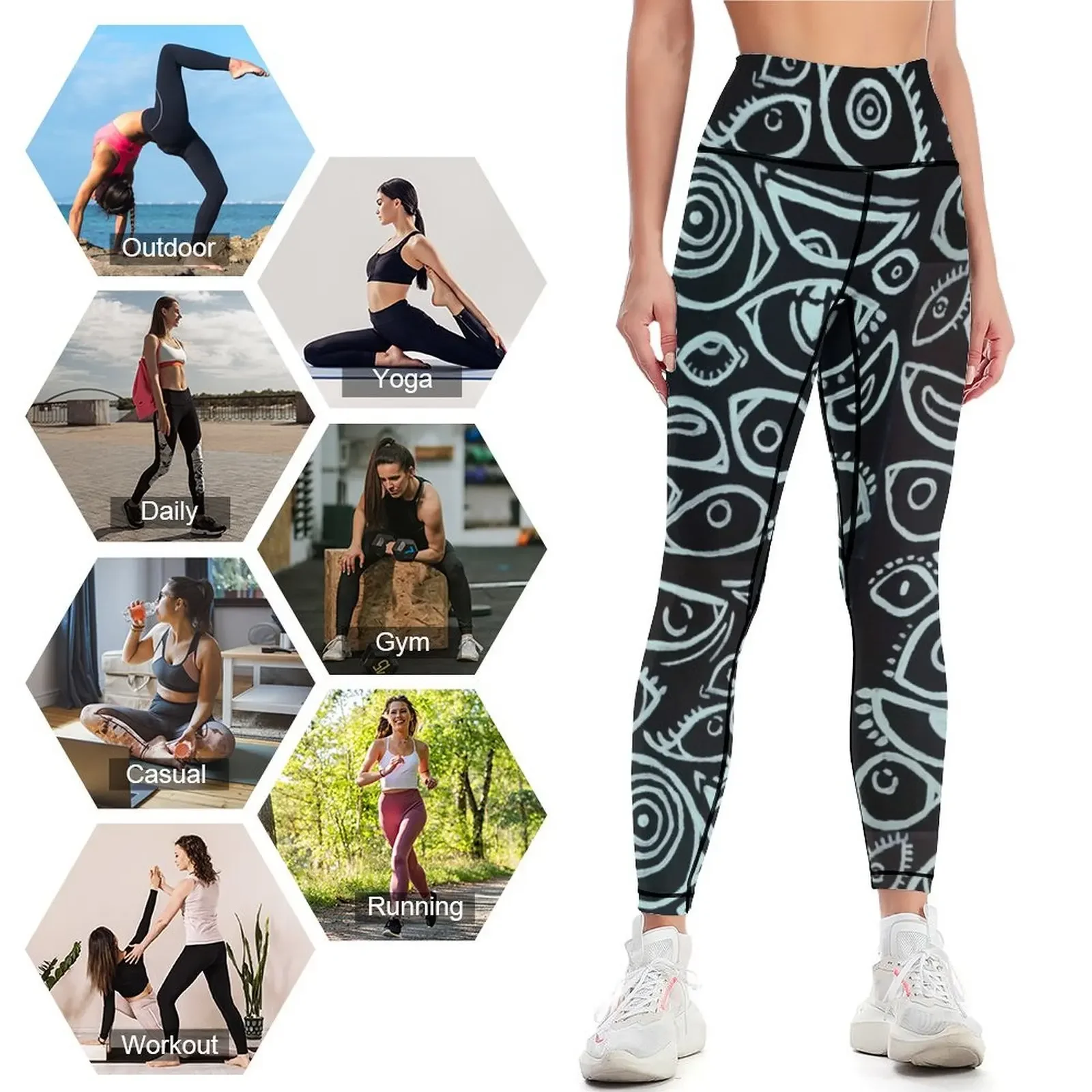 عيون زرقاء شاحبة طماق الصالة الرياضية الأعلى الإناث يغطي الرجل السراويل تجريب الملابس ل Leggins رفع المرأة طماق المرأة