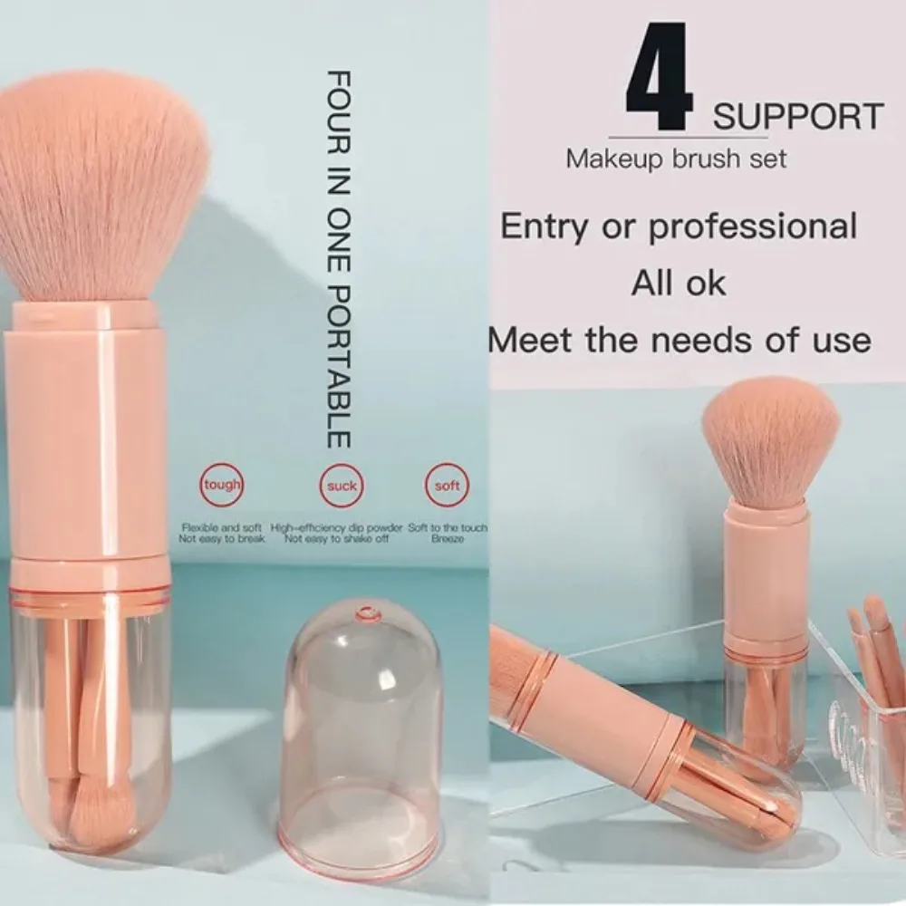 1 Pc 4 で 1 格納式メイクブラシミニアイブラシメイクブラシポータブルメイクブラシ美容ツール