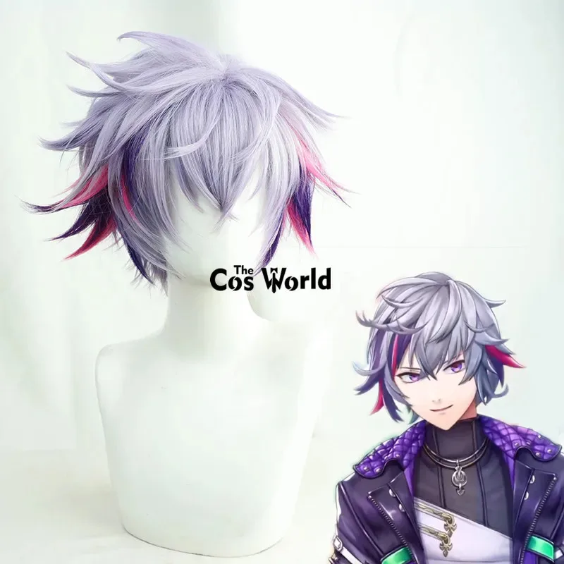 الظاهري YouTuber VTuber Fuwa Minato أنيمي تأثيري الباروكات الألياف مقاومة للحرارة الشعر الاصطناعية + غطاء شعر مستعار