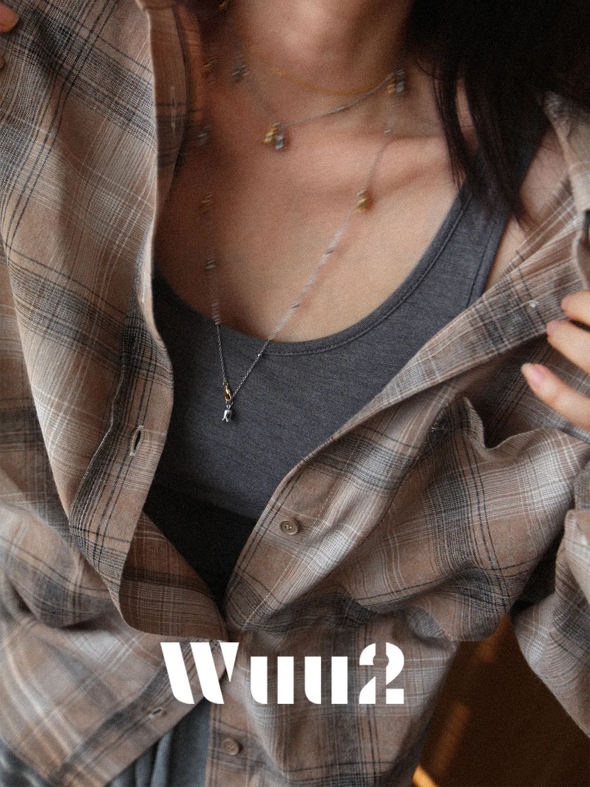 

Рубашка в клетку Wuu2 Briti Sle свободного кроя для пар, с принтом, на пуговицах, с длинным рукавом и воротником, для создания расслабленного образа