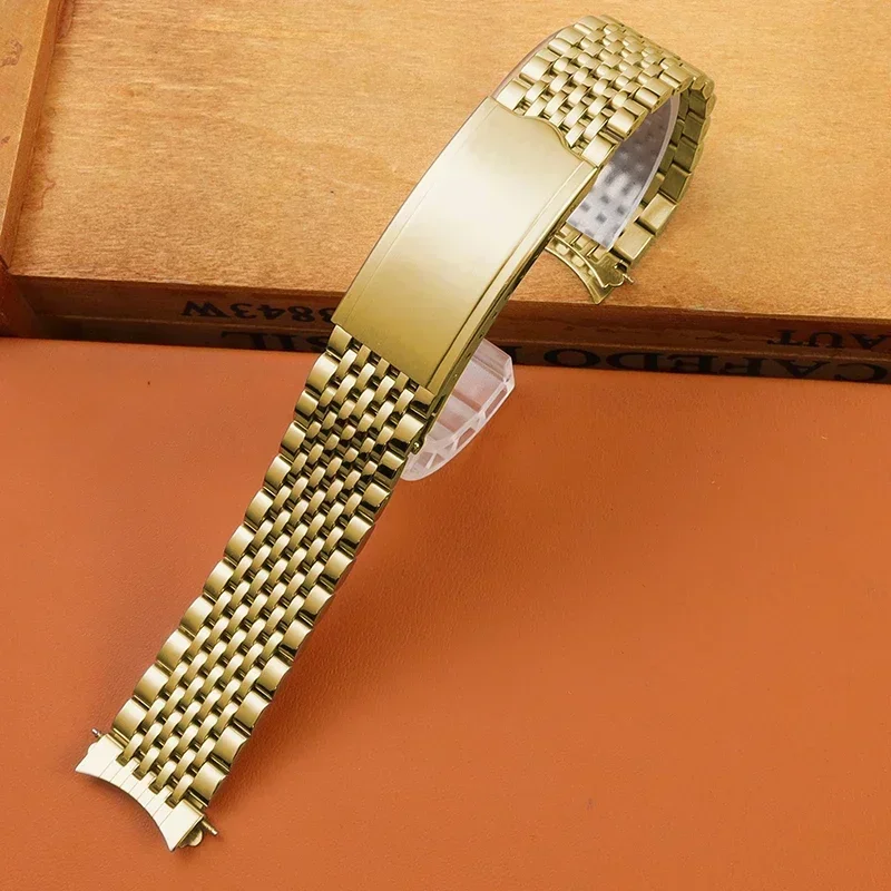New OMEGA 18mm 19mm 20mm Bead of Rice Solid Stainless Steel Watch Strap Bracelet