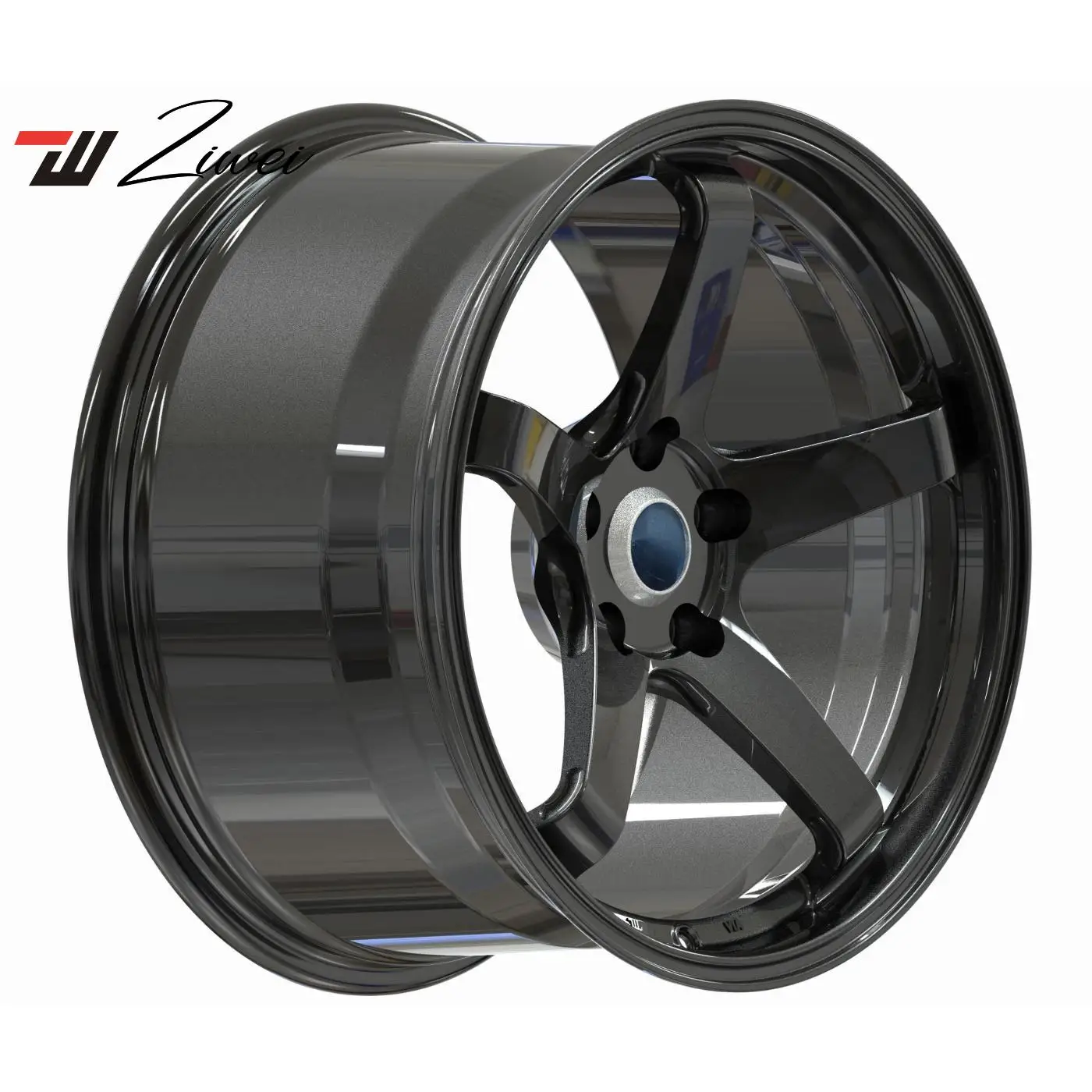 Custom Satin Black 5 Spoke 17 18 19 20 Inch 5x120 5x130 Replica Forged Wheel Rim For Mazda Nissan Toyota Tesla