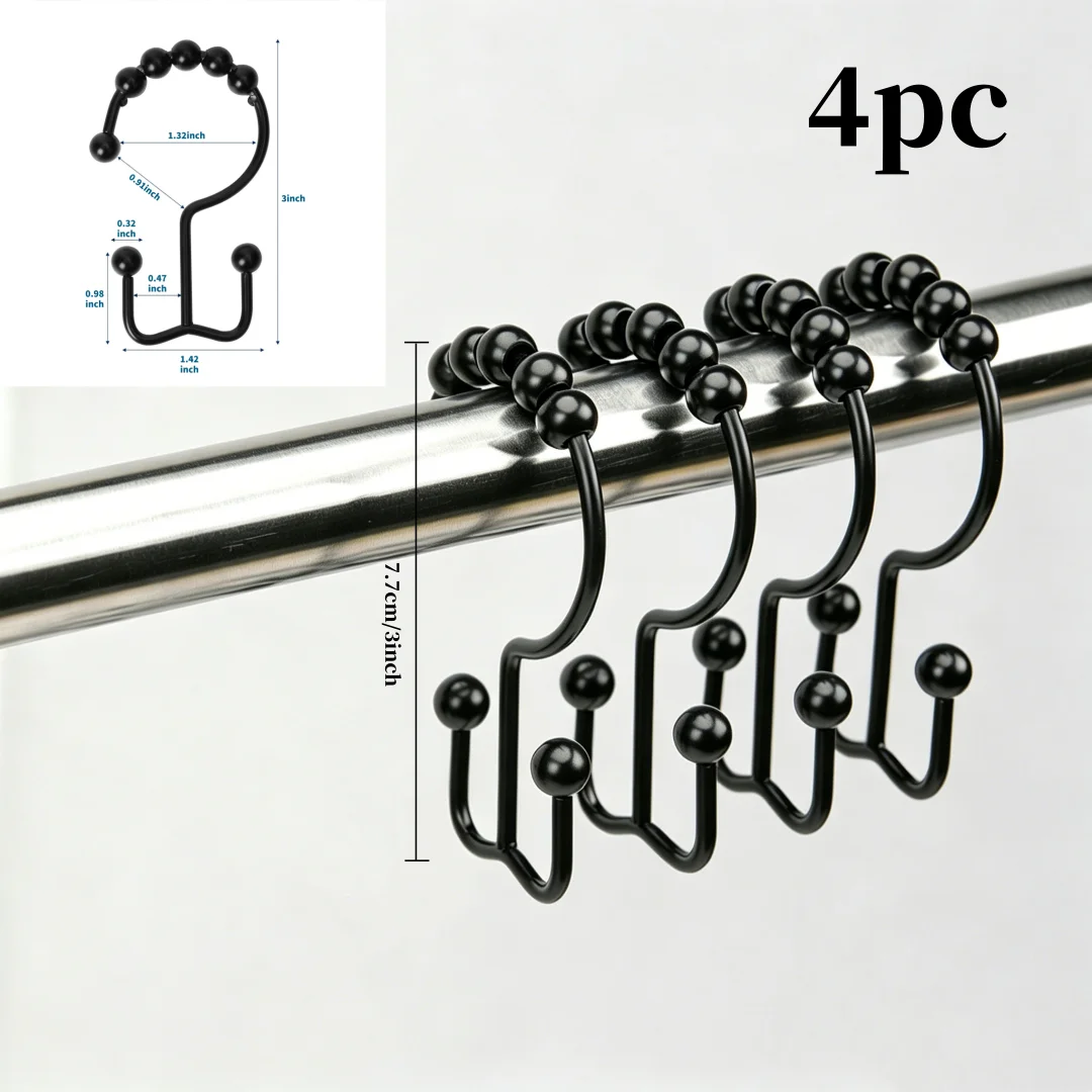 Black Stainless Steel Shower Hooks 9