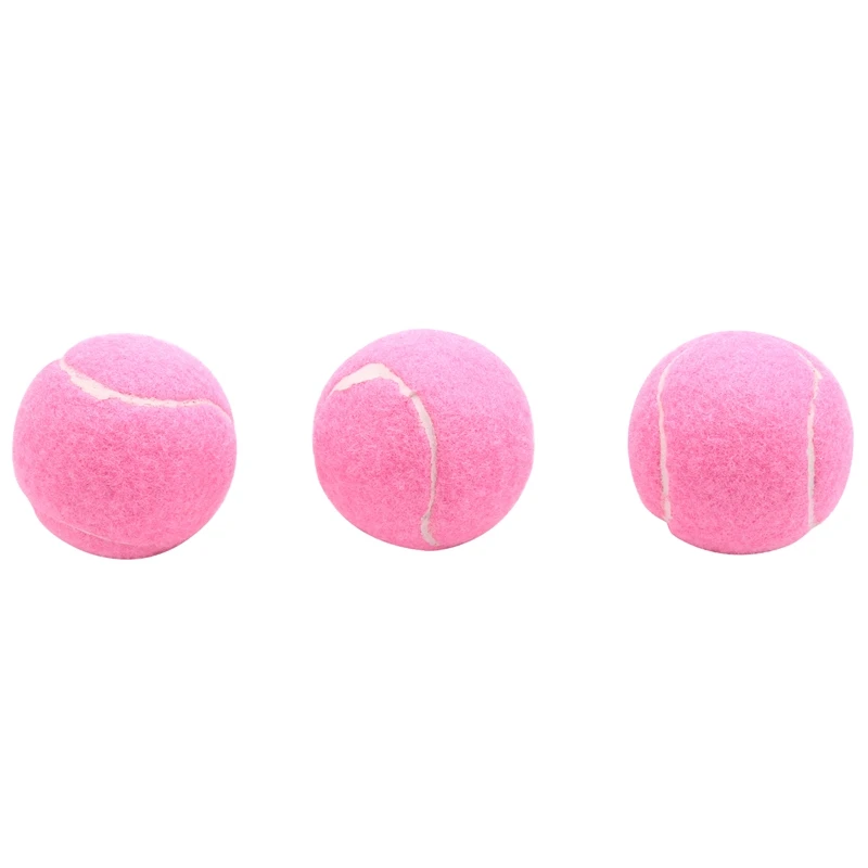 6Pcs Pack Pink Tennis Balls Wear-Resistant Elastic Training Balls 66Mm Ladies Beginners Practice Tennis Ball For Club