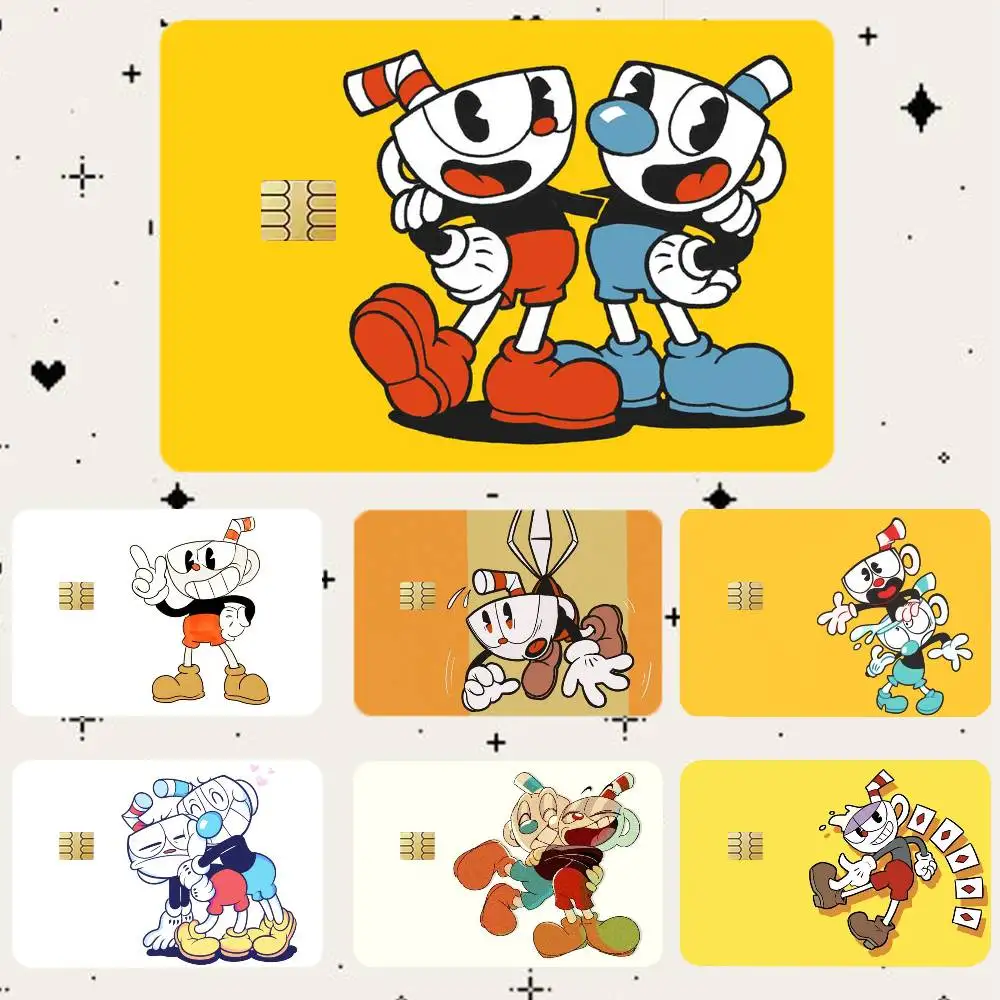 

C-Cuphead HD Waterproof Card Skins Protective Stickers for Credit Bank Game Cards