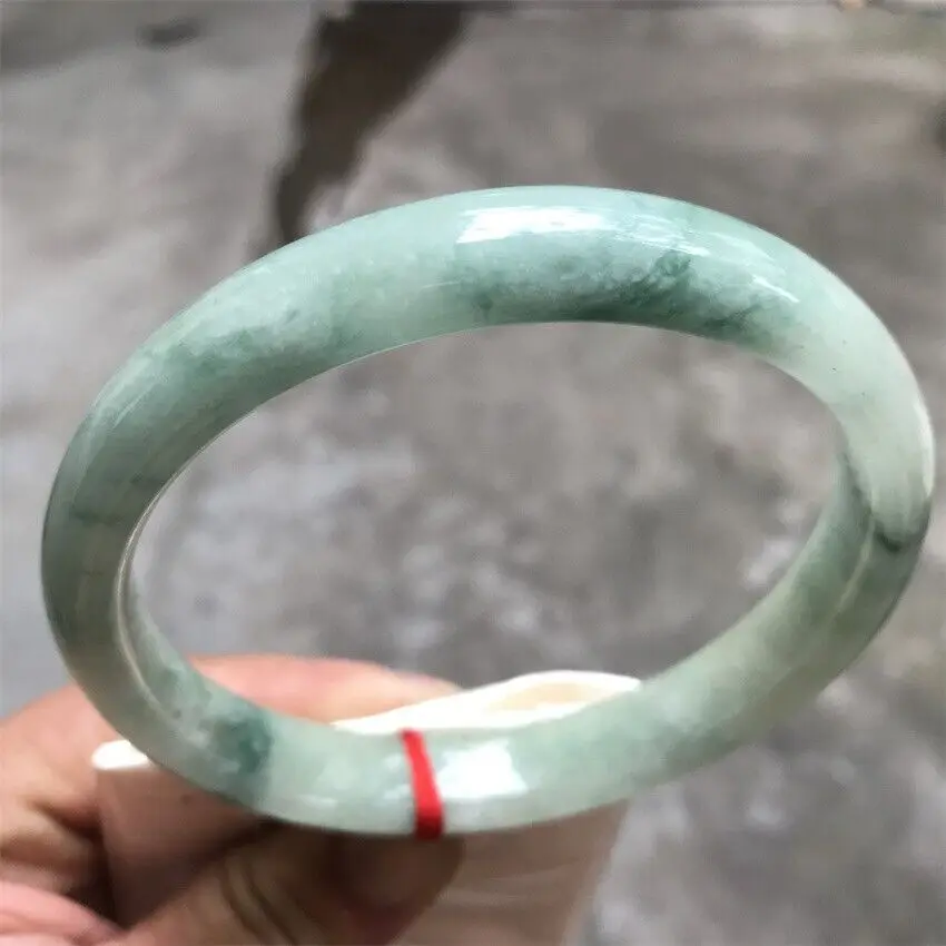 76MM Natural Icy Green Jadeite Jade Bracelet Burma Jadeite Jade Big Bangle