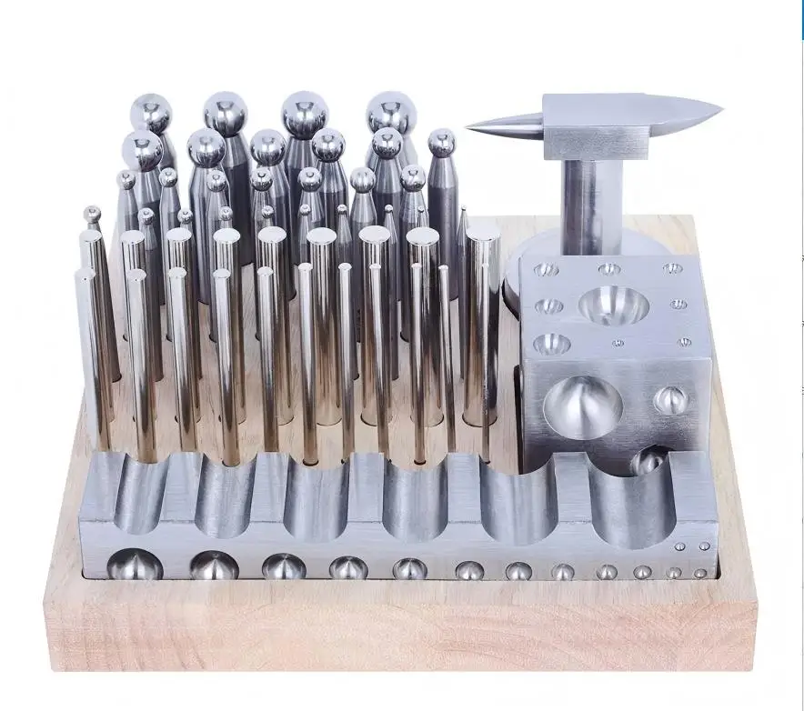 Manufacturing Dapping Block  50 9 PCS for Jewelry Tools Making Sets Making Metal Forming Stainless Steel Jewelry Design