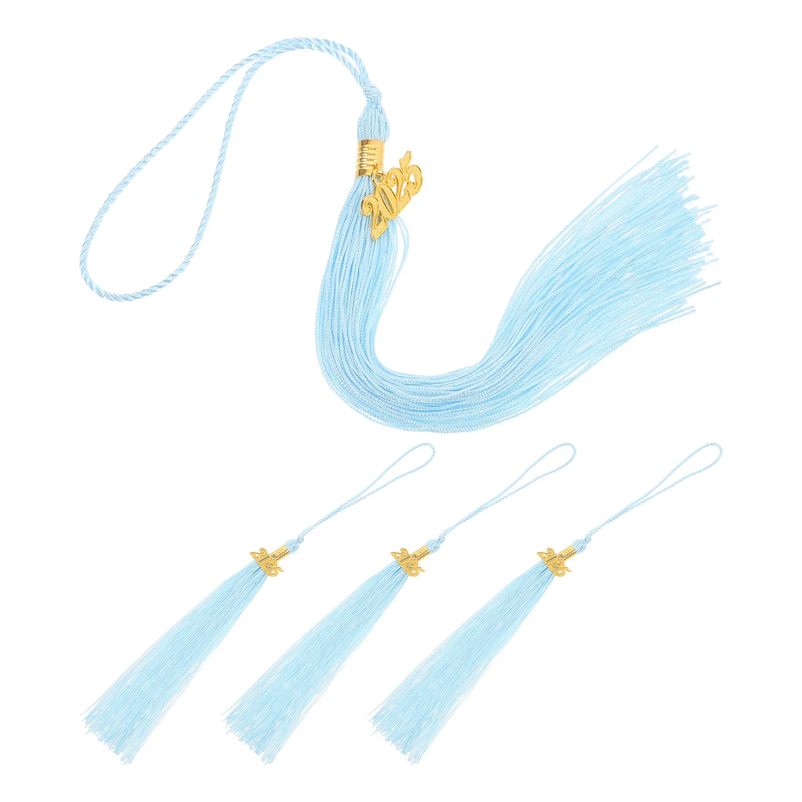 

Набор из 4 золотых декоративных кисточек-подвесок 2025 для выпускных шапочек, аксессуары для украшения шапок своими руками