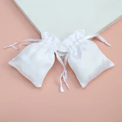 10pcs/Lot Jewelry Satin Pouches Silk Style Bags Gift Bolsa Jewellery Packing Bags Wedding Candy Sachet Can Customized Logo