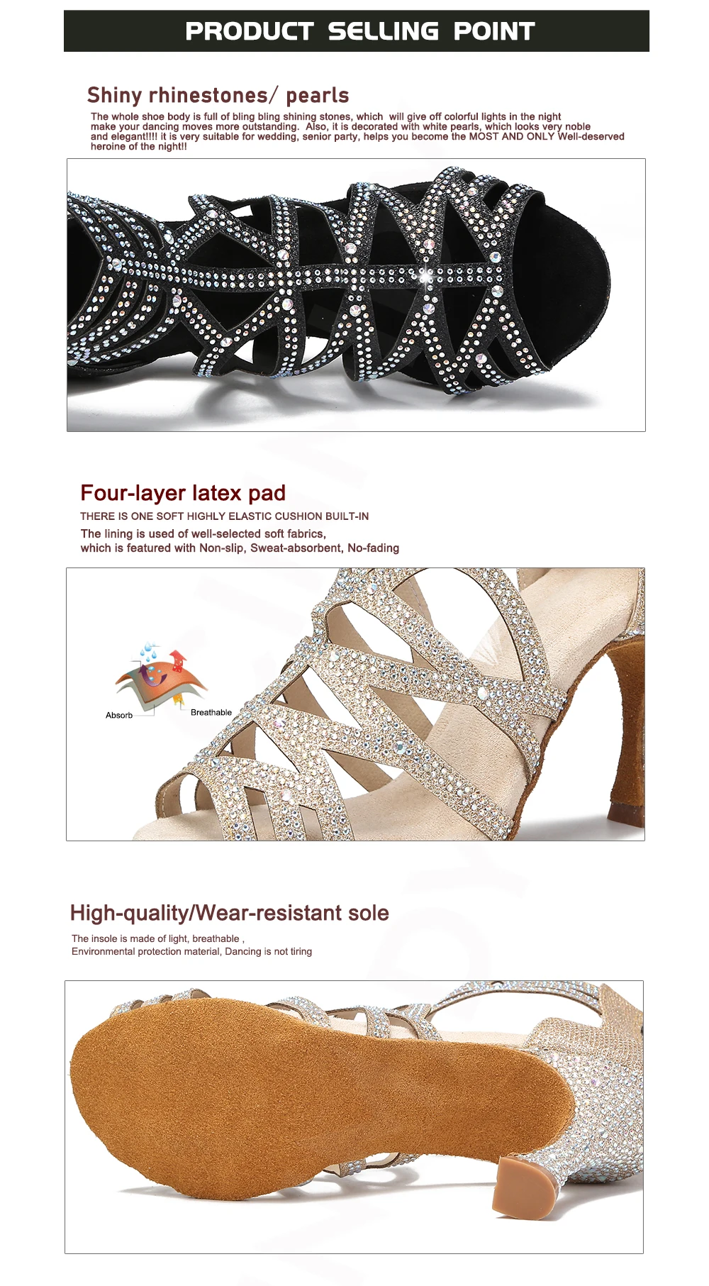 CINMIDY Neue Damen-Latin-Tanzschuhe, Modische Partyschuhe, Ballsaal-Tanzstiefel, Salsa-Tango-Schuhe, Damen-Tanzsandalen – Detail 6