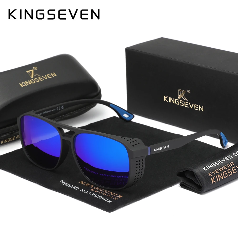 

KINGSEVEN New Pilot Polarized Sunglasses With UVA&B Protection Men Glasses TR90 Driving High Quality Fashion Matte Black Eyewear