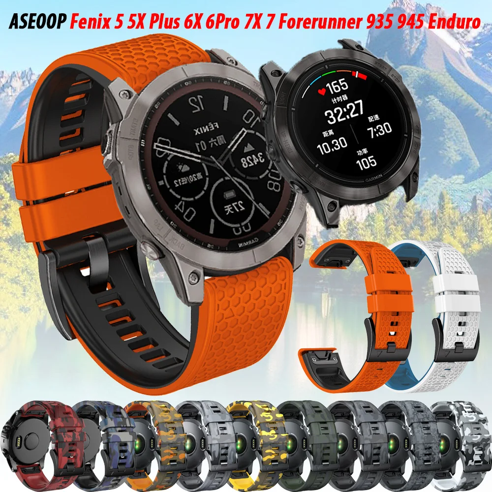 

Силиконовый ремешок QuickFit 22 26 мм для Garmin Tactix 8 7 Pro AMOLED/Fenix 8 7X Pro 6/Quatix 7X Band Enduro 2 3 Браслет Ремешок для часов