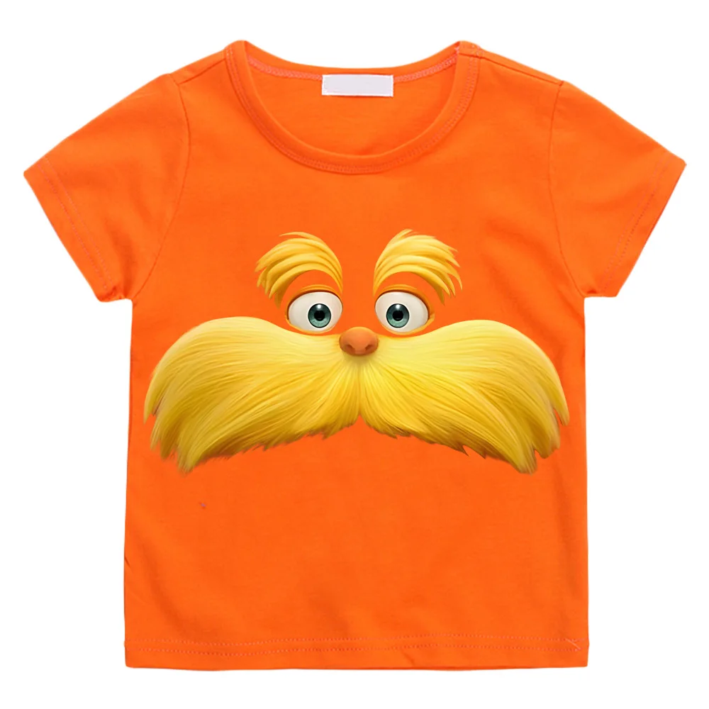 The Lorax 100%Cotton Cartoon T-shirts Children boysgirls Short Sleeve Breathable kawaii kids High Quality O-neck Tshirts Tee