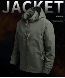 Men Windbreaker Military Field Jackets Outerwear Mens Tactical Waterproof Pilot Coat Hoodie Men Hunting Army Clothes