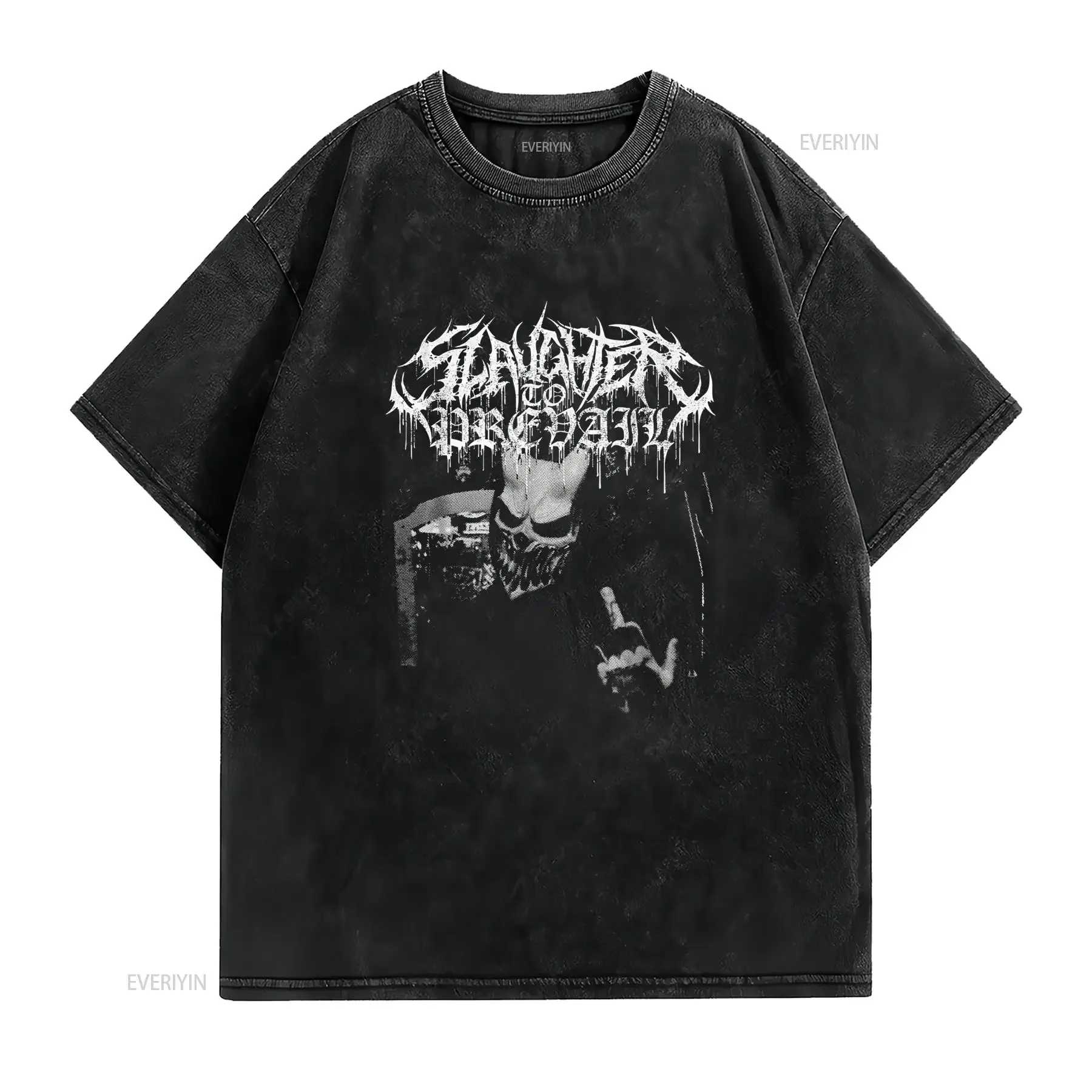 Slaughter to Prevail T Shirt vintage Washed graphic Breathable streetwear Stylish fashion homme Soft Slightly