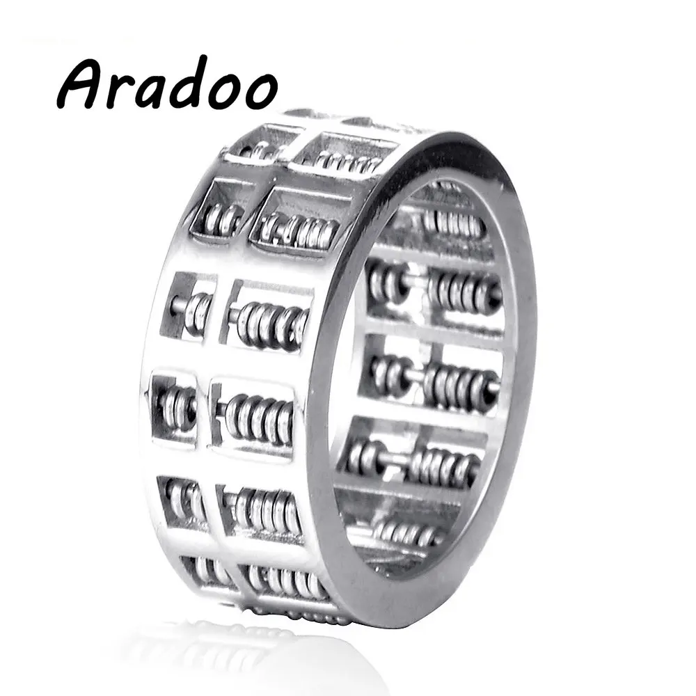 

Vintage Luxury Abacus Titanium Steel Ring Spiritual Creative Ring Jewelry Gift Ring